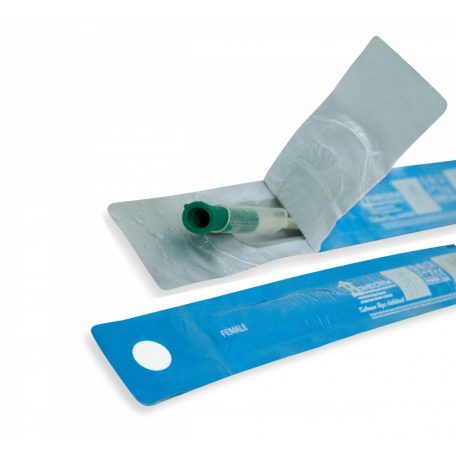 HOMECATH READY női 20 cm azonnali használatra kész, előre síkosított, hidrofil felületű bevezető katéter, 20 cm